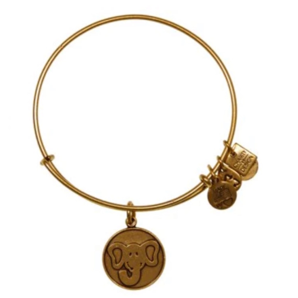 Alex and Ani Elephant Charm Bangle Bracelet, Gold